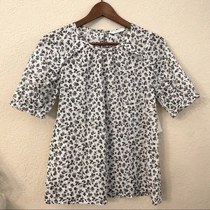 Lucky Brand Floral Balloon Sleeve Top